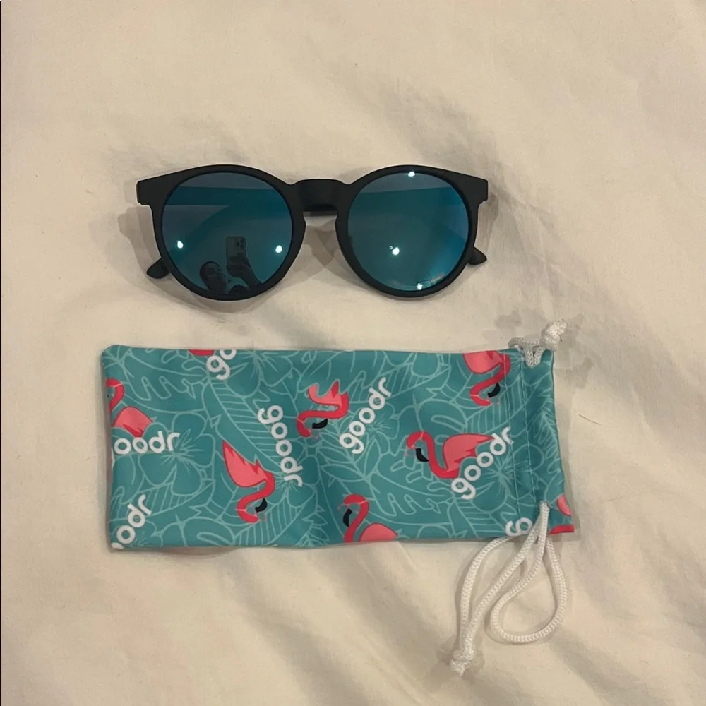 Goodr Sunglasses with Black Frame and Blue Lenses
